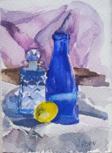 Blue Bottle with Lemon