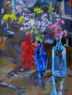 Bottles with Spring Flowers 2006