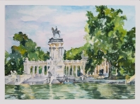 El Estanque del Parque del Retiro 2021 Watercolor on Arches 300 gms 28.5×38.5 cm / 11.5×15 in $72