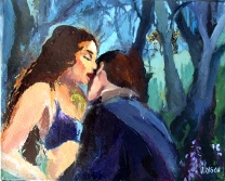 Oil Painting of Francesca and Paolo